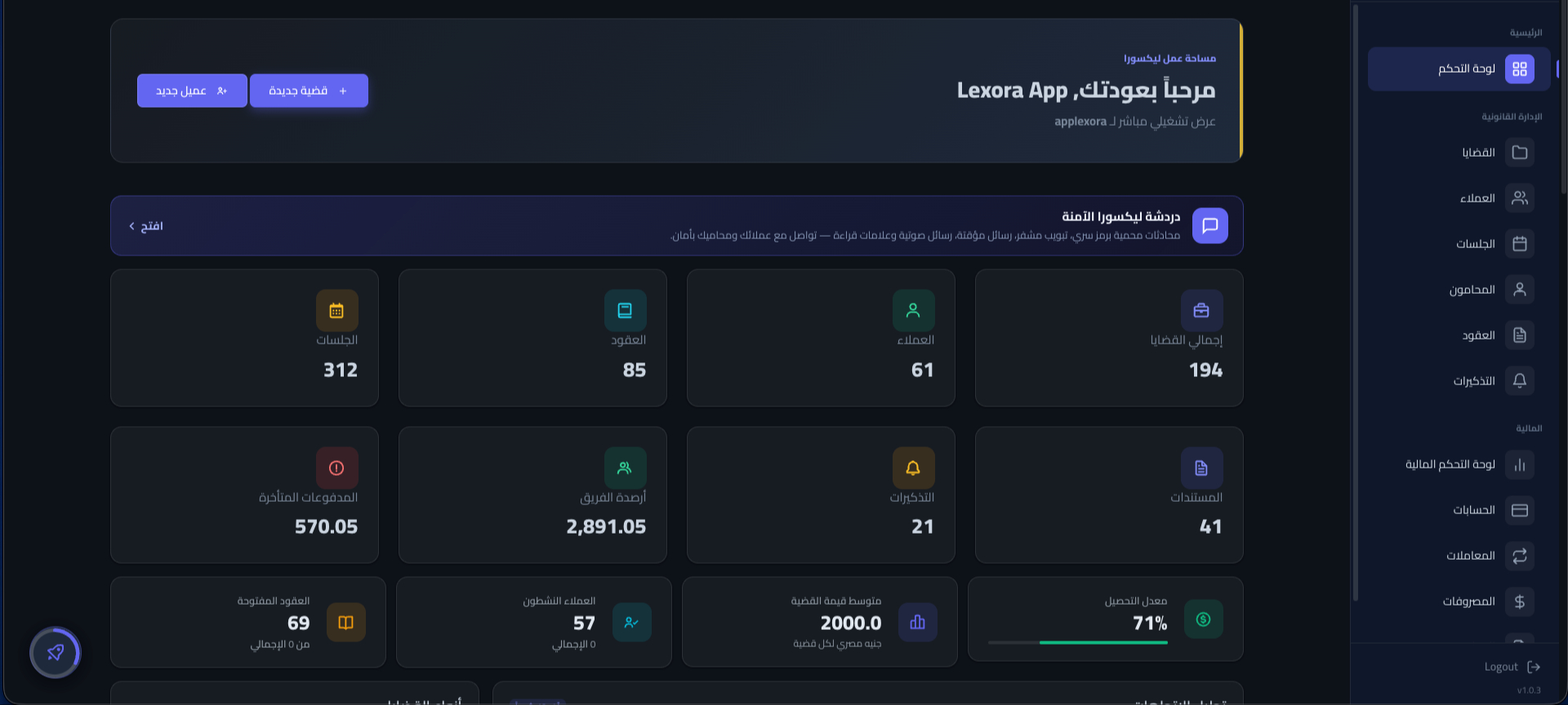 Lexora Dashboard
